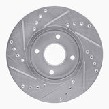 Dynamic Friction 2014-2023 Ford Fiesta (USA/Canada) Front Right Drilled & Slotted Silver Brake Rotor by Dynamic Friction Company 631-54075R