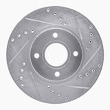Dynamic Friction 2014-2023 Ford Fiesta (USA/Canada) Front Right Drilled & Slotted Silver Brake Rotor by Dynamic Friction Company 631-54075R
