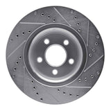 Dynamic Friction 2015-2020 Ford Mustang Front Left Drilled & Slotted Silver Brake Rotor by Dynamic Friction Company 631-54077L