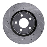 Dynamic Friction 2015-2020 Ford Mustang Front Left Drilled & Slotted Silver Brake Rotor by Dynamic Friction Company 631-54077L