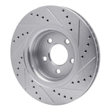 Dynamic Friction 2015-2020 Ford Mustang Front Left Drilled & Slotted Silver Brake Rotor by Dynamic Friction Company 631-54077L
