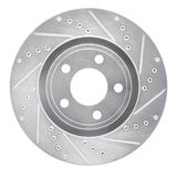 Dynamic Friction 2015-2020 Ford Mustang Front Right Drilled & Slotted Silver Brake Rotor by Dynamic Friction Company 631-54077R