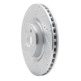 Dynamic Friction 2015-2023 Ford Mustang Front Left Drilled & Slotted Silver Brake Rotor by Dynamic Friction Company 631-54079L