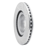 Dynamic Friction 2015-2023 Ford Mustang Front Left Drilled & Slotted Silver Brake Rotor by Dynamic Friction Company 631-54079L