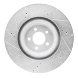 Dynamic Friction 2015-2023 Ford Mustang Front Right Drilled & Slotted Silver Brake Rotor by Dynamic Friction Company 631-54079R