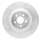 Dynamic Friction 2015-2023 Ford Mustang Front Right Drilled & Slotted Silver Brake Rotor by Dynamic Friction Company 631-54079R