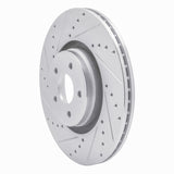Dynamic Friction 2014-2019 Ford Focus Front Left Drilled & Slotted Silver Brake Rotor by Dynamic Friction Company 631-54082L