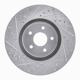 Dynamic Friction 2014-2019 Ford Focus Front Left Drilled & Slotted Silver Brake Rotor by Dynamic Friction Company 631-54082L