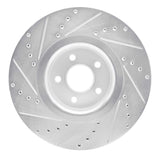 Dynamic Friction 2014-2019 Ford Focus Front Right Drilled & Slotted Silver Brake Rotor by Dynamic Friction Company 631-54082R