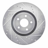 Dynamic Friction 2014-2019 Ford Focus Front Right Drilled & Slotted Silver Brake Rotor by Dynamic Friction Company 631-54082R
