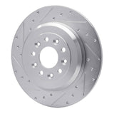 Dynamic Friction 2005-2019 Ford Flex Rear Left Drilled & Slotted Silver Brake Rotor by Dynamic Friction Company 631-54088L