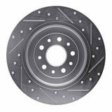 Dynamic Friction 2005-2019 Ford Flex Rear Left Drilled & Slotted Silver Brake Rotor by Dynamic Friction Company 631-54088L