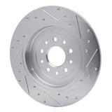 Dynamic Friction 2005-2019 Ford Flex Rear Left Drilled & Slotted Silver Brake Rotor by Dynamic Friction Company 631-54088L
