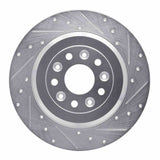 Dynamic Friction 2005-2019 Ford Freestyle Rear Right Drilled & Slotted Silver Brake Rotor by Dynamic Friction Company 631-54088R