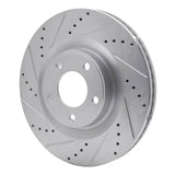 Dynamic Friction 2007-2015 Ford Edge Front Left Drilled & Slotted Silver Brake Rotor by Dynamic Friction Company 631-54089L