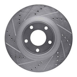 Dynamic Friction 2007-2015 Ford Edge Front Left Drilled & Slotted Silver Brake Rotor by Dynamic Friction Company 631-54089L