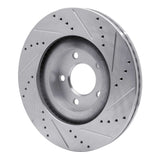 Dynamic Friction 2007-2015 Ford Edge Front Left Drilled & Slotted Silver Brake Rotor by Dynamic Friction Company 631-54089L