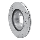 Dynamic Friction 2007-2015 Ford Edge Front Right Drilled & Slotted Silver Brake Rotor by Dynamic Friction Company 631-54089R