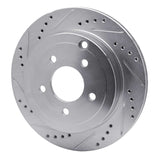 Dynamic Friction 2007-2010 Ford Edge Rear Left Drilled & Slotted Silver Brake Rotor by Dynamic Friction Company 631-54090L