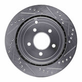 Dynamic Friction 2007-2010 Ford Edge Rear Left Drilled & Slotted Silver Brake Rotor by Dynamic Friction Company 631-54090L