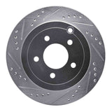 Dynamic Friction 2007-2010 Ford Edge Rear Left Drilled & Slotted Silver Brake Rotor by Dynamic Friction Company 631-54090L