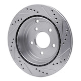 Dynamic Friction 2007-2010 Ford Edge Rear Left Drilled & Slotted Silver Brake Rotor by Dynamic Friction Company 631-54090L