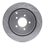 Dynamic Friction 2007-2010 Ford Edge Rear Right Drilled & Slotted Silver Brake Rotor by Dynamic Friction Company 631-54090R