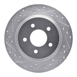 Dynamic Friction 2007-2010 Ford Edge Rear Right Drilled & Slotted Silver Brake Rotor by Dynamic Friction Company 631-54090R