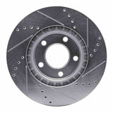 Dynamic Friction 2007-2008 Ford Edge Front Left Drilled & Slotted Silver Brake Rotor by Dynamic Friction Company 631-54091L