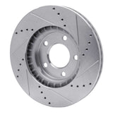 Dynamic Friction 2007-2008 Ford Edge Front Left Drilled & Slotted Silver Brake Rotor by Dynamic Friction Company 631-54091L