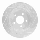 Dynamic Friction 2010-2011 Ford Ranger (USA/Canada) Rear Left Drilled & Slotted Silver Brake Rotor by Dynamic Friction Company 631-54092L