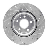 Dynamic Friction 2011-2019 Ford Explorer Front Left Drilled & Slotted Silver Brake Rotor by Dynamic Friction Company 631-54094L