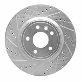 Dynamic Friction 2011-2019 Ford Explorer Front Left Drilled & Slotted Silver Brake Rotor by Dynamic Friction Company 631-54094L