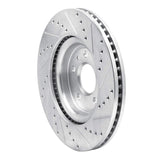 Dynamic Friction 2011-2019 Ford Explorer Front Left Drilled & Slotted Silver Brake Rotor by Dynamic Friction Company 631-54094L