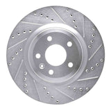 Dynamic Friction 2011-2019 Ford Flex Front Right Drilled & Slotted Silver Brake Rotor by Dynamic Friction Company 631-54094R