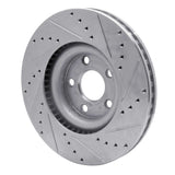 Dynamic Friction 2015-2020 Ford Edge Front Left Drilled & Slotted Silver Brake Rotor by Dynamic Friction Company 631-54095L