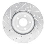Dynamic Friction 2015-2020 Ford Police Responder Hybrid Front Right Drilled & Slotted Silver Brake Rotor by Dynamic Friction Company 631-54095R