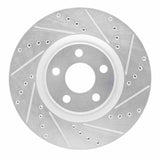 Dynamic Friction 2015-2020 Ford Police Responder Hybrid Front Right Drilled & Slotted Silver Brake Rotor by Dynamic Friction Company 631-54095R