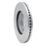 Dynamic Friction 2015-2020 Ford Police Responder Hybrid Front Right Drilled & Slotted Silver Brake Rotor by Dynamic Friction Company 631-54095R