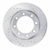 R1 Concepts 1977-1979 Ford F-350 4WD (Excl Super Duty) Front Left Drilled & Slotted Silver Brake Rotor by R1 Concepts 631-54104L