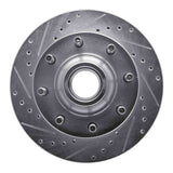R1 Concepts 1980-1985 Ford E-250 Econoline Club Wagon Front Left Drilled & Slotted Silver Brake Rotor