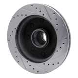 R1 Concepts 1980-1985 Ford E-250 Econoline Club Wagon Front Left Drilled & Slotted Silver Brake Rotor