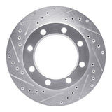 R1 Concepts 1980-1994 Ford F-250 4WD (Excl Super Duty) Front Left Drilled & Slotted Silver Brake Rotor by R1 Concepts 631-54108L