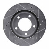 R1 Concepts 1976-1993 Ford F-150 4WD Front Left Drilled & Slotted Silver Brake Rotor