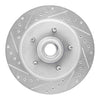 R1 Concepts 1997-2000 Ford Expedition Front Left Drilled & Slotted Silver Brake Rotor