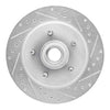 R1 Concepts 1997-2000 Ford Expedition Front Right Drilled & Slotted Silver Brake Rotor