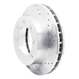 R1 Concepts 1992-1999 Ford F-250 4WD (Super Duty) Front Right Drilled & Slotted Silver Brake Rotor by R1 Concepts 631-54157R