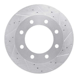 R1 Concepts 1992-1999 Ford F-250 4WD (Super Duty) Front Right Drilled & Slotted Silver Brake Rotor by R1 Concepts 631-54157R