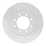 R1 Concepts 1999-2001 Ford F-450 Super Duty Front Left Drilled & Slotted Silver Brake Rotor by R1 Concepts 631-54158L