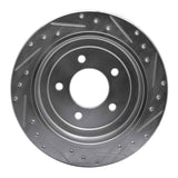 R1 Concepts 1997-2004 Ford F-150 RWD Rear Left Drilled & Slotted Silver Brake Rotor by R1 Concepts 631-54173L